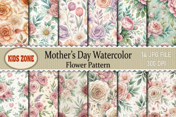 Download Mother’s Day Watercolor Flower Pattern - Watercolor flower Collection