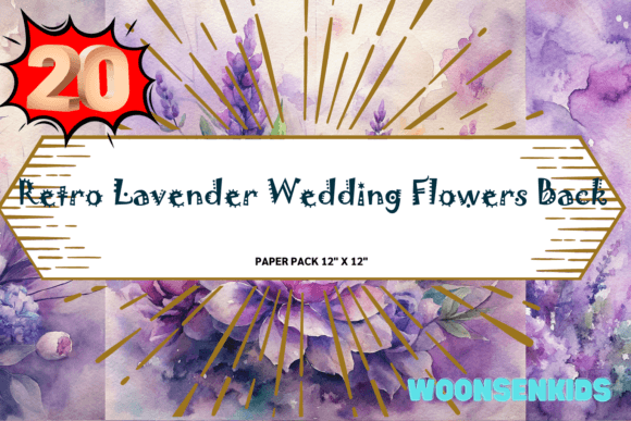 Download Popular Retro Lavender Wedding Flowers Background Watercolor Png Kdp Digital Paper - Lavender wedding Collection