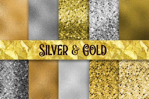Download Silver and Gold Glitter Foil Texture - Oil Collection