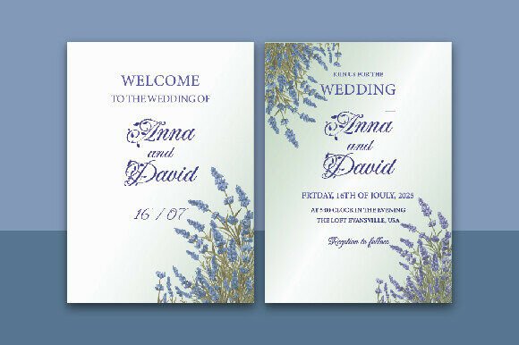 Download Lavender Wedding Invitation Suite Card - Lavender wedding Collection