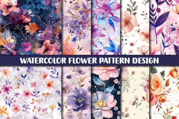 Download Watercolor Flower Pattern Design - Watercolor flower Collection