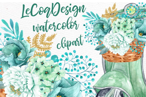 Download Mint Watercolor Flowers WATERCOLOR CLIPART  Spring Flowers Wedding Clipart Floral Clipart Floral Wreaths - Watercolor flower Collection