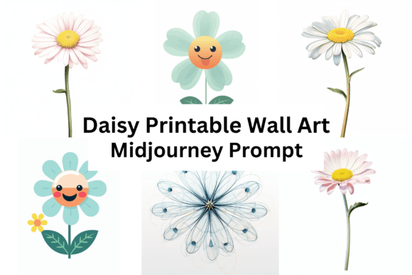 Download Ai Prompt for Daisy Printable Wall Art - Daisy print Collection