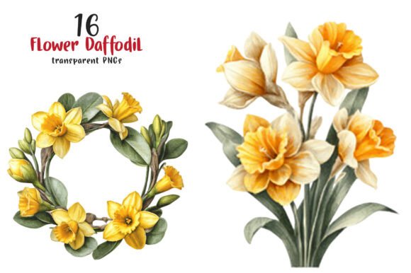 Download Watercolor Flower Daffodil Clipart - Watercolor flower Collection