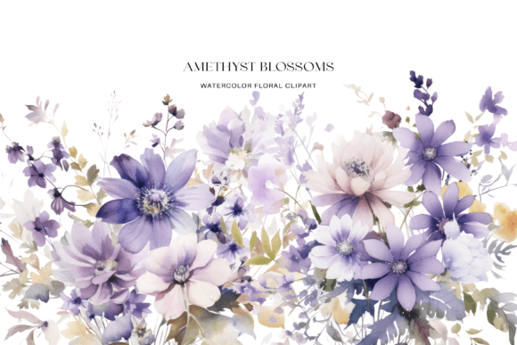 Download Purple Floral Clipart Watercolor Flowers - Watercolor flower Collection