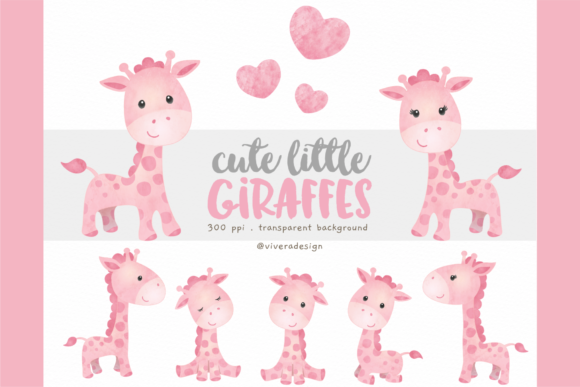 Download Watercolour Giraffes in Pink - Premium Resources