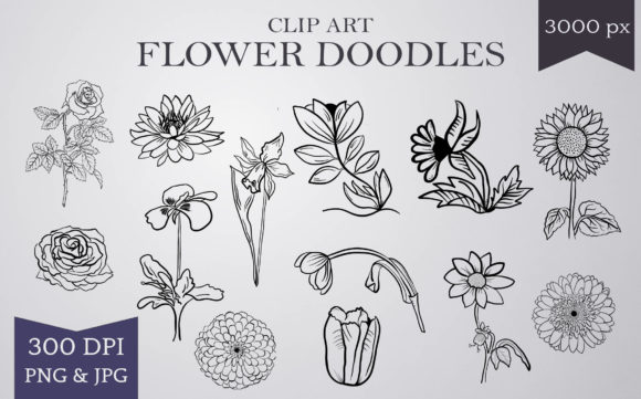 Download Detailed Floral Clip Art - Line Art - Premium Resources