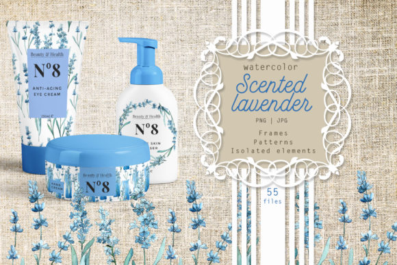 Download Scented Lavender Watercolor Flower Set - Watercolor flower Collection